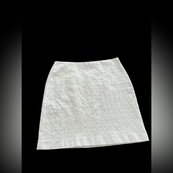 Talbots White A-Line Skirt with Embroidery - Picture 2 of 5